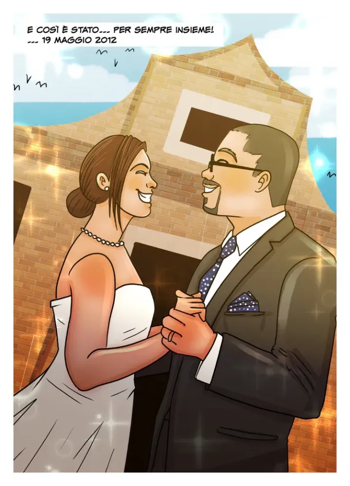 Dalle Marche con amore 20 anni di Lucia e Francesco in un fumetto personalizzato 5