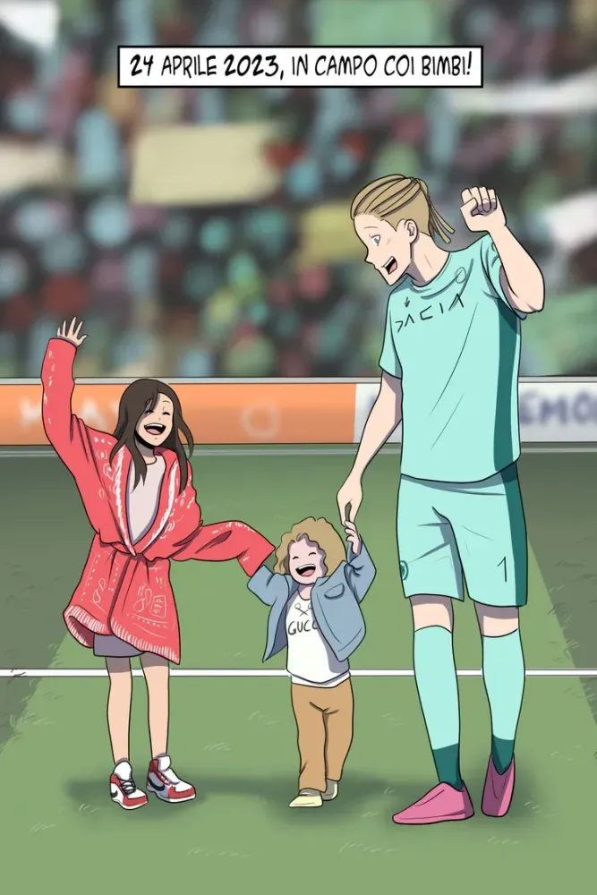 Un fumetto stile manga per Maro Silvestri portiere dell Udinese 9