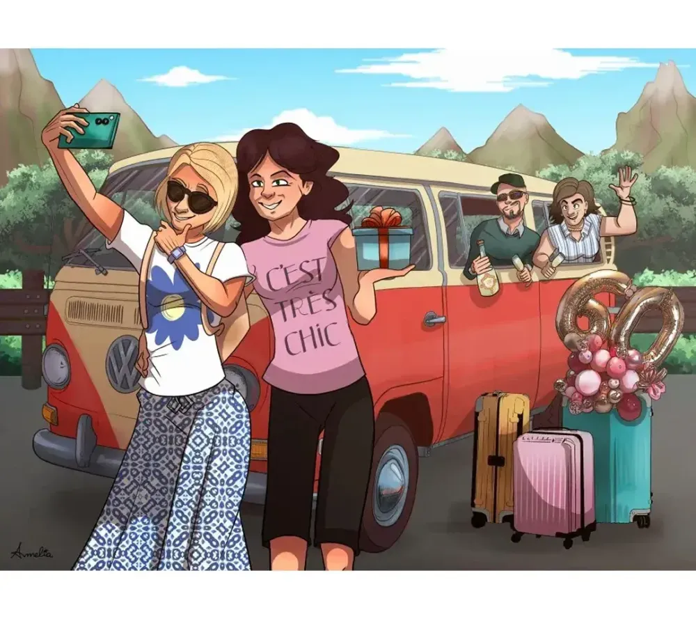 L'amicizia va celebrata con un bel ritratto in stile cartoon!